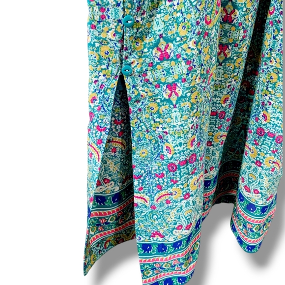 NWT ANTHROPOLOGIE Maeve Meret Silk Green Floral Paisley Tunic Top, size 10 - Picture 8 of 12